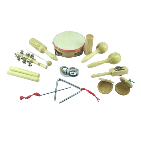 Maleta 10 Instrumentos Musicales De Madera