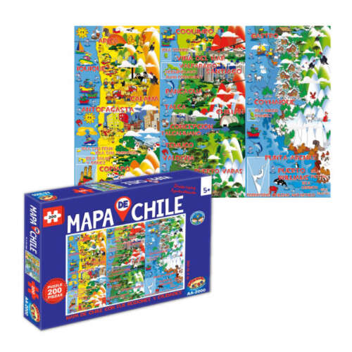 Puzzle Ilustrado Del Mapa De Chile