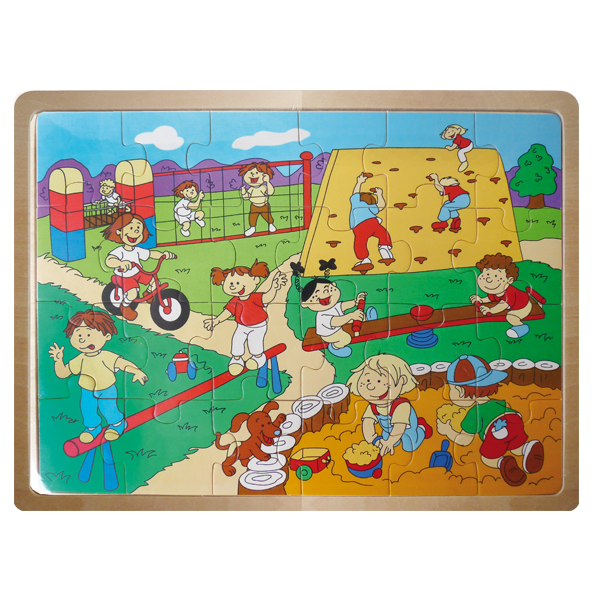 PUZZLE DE MADERA NIÑOS LA PLAZA 24 PIEZAS