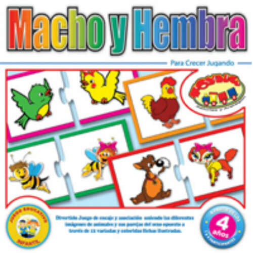 JUEGO DE ENCAJE ANIMALES MACHO Y HEMBRA