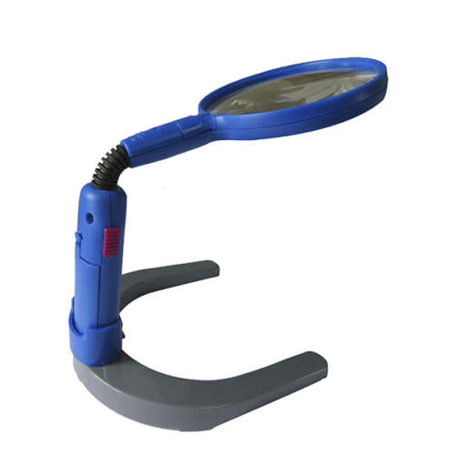 LUPA CON BASE FLEXIBLE Y LUZ POTENTE CON PILAS-