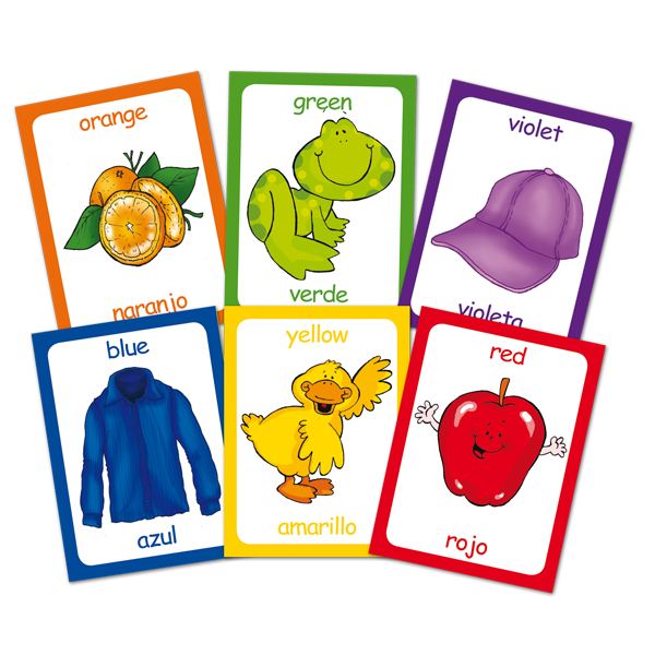 Colores En InglÉs Y EspaÑol Set De 10 Tarjetas