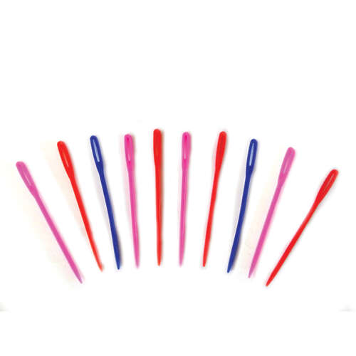 Set De  12 Agujas Plasticas Para Lana