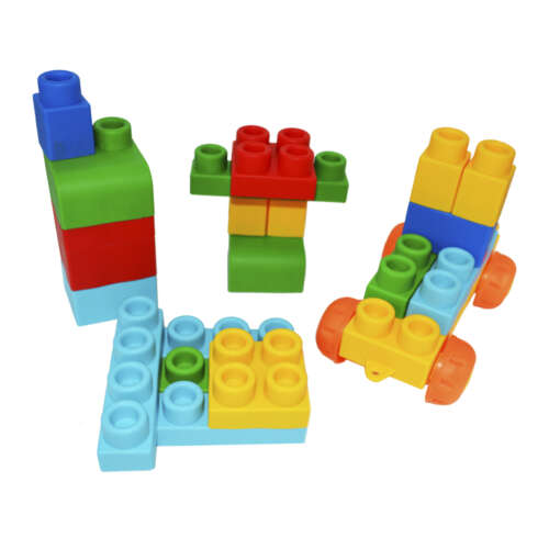 Bloques De Construcción Goma Blanda 40 Piezas