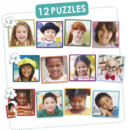 Set 12 Puzzles Niños Del Mundo