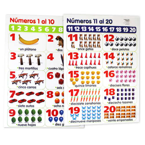 Lámina Números 1 Al 10 / Números 11 Al 20