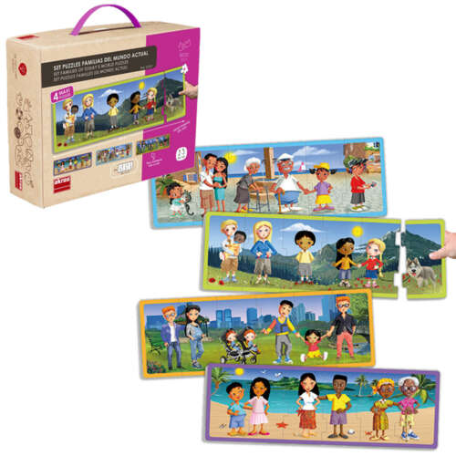 Set Puzzles Familias Del Mundo