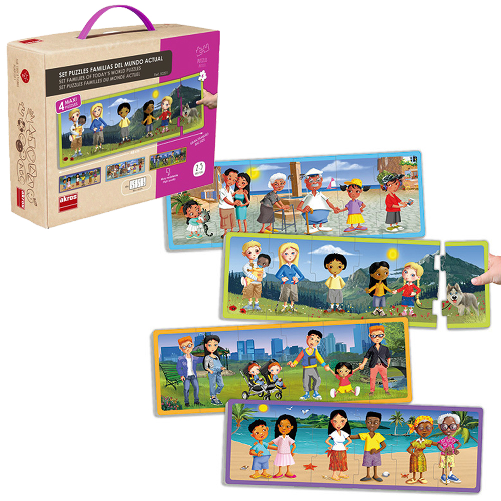 Set Puzzles Familias Del Mundo