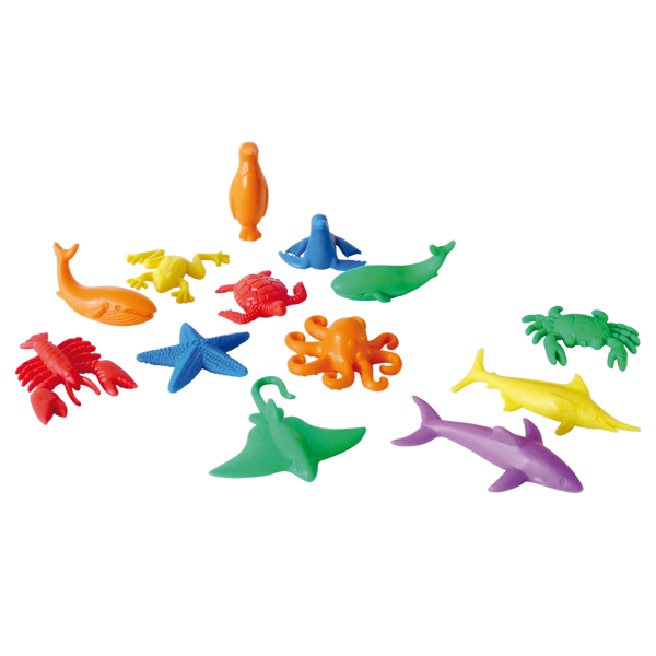 Set 84 Animales Marinos De Goma Para Clasificar