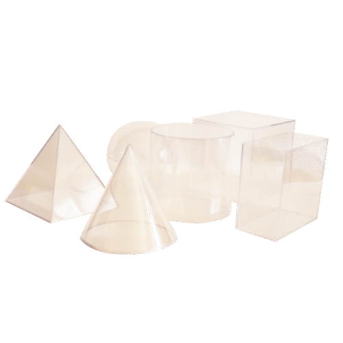 Cuerpos Geométricos Acrílico Transparente 6 Pzas