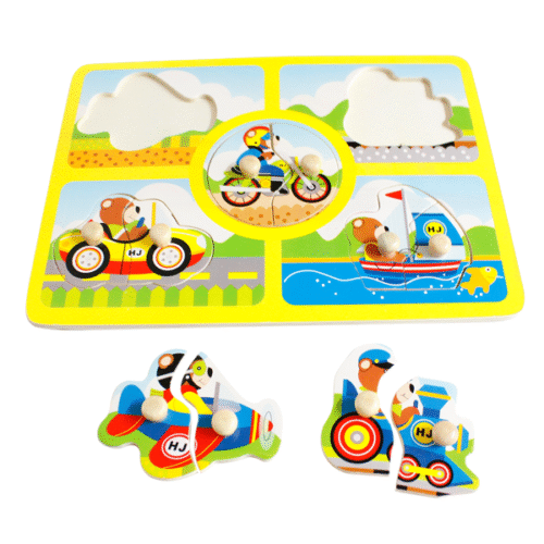 Puzzle Encaje De Transporte Con Boton