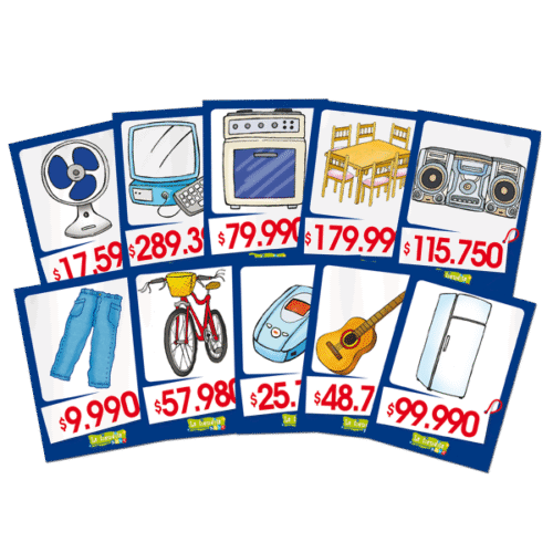 Set Tarjetas De Precios Ámbito Cientos Miles