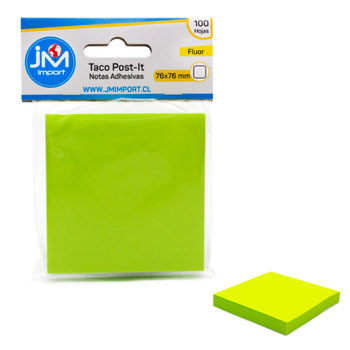 Taco Post It 76 x 76 mm 100 H. Verde Fluor